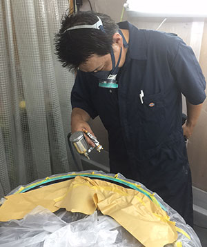 ホイール修理神奈川の修復風景